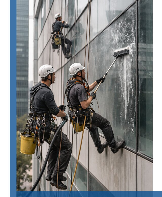 Профессиональная высотная мойка фасадов зданий в Дзержинске
