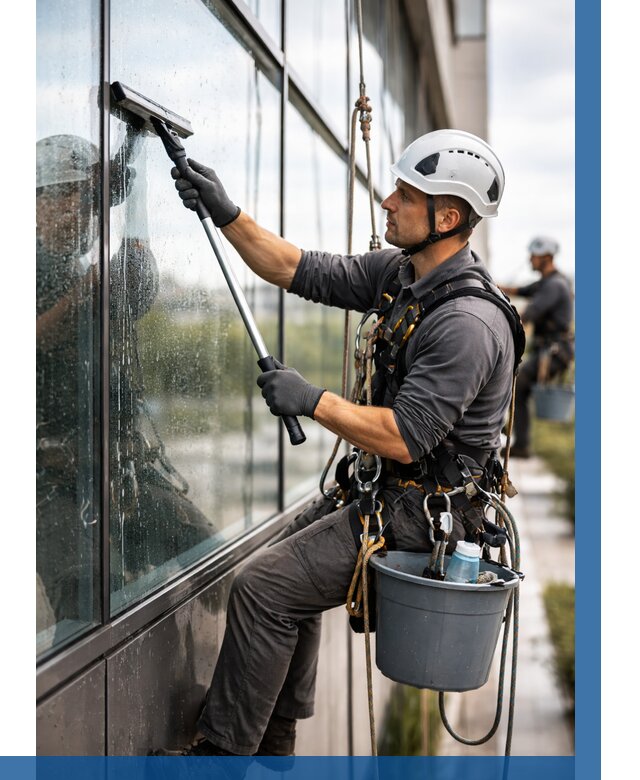 Мойка стеклянных фасадов в Дзержинске от 203 р. | ВЫСОТНИК-Дзр