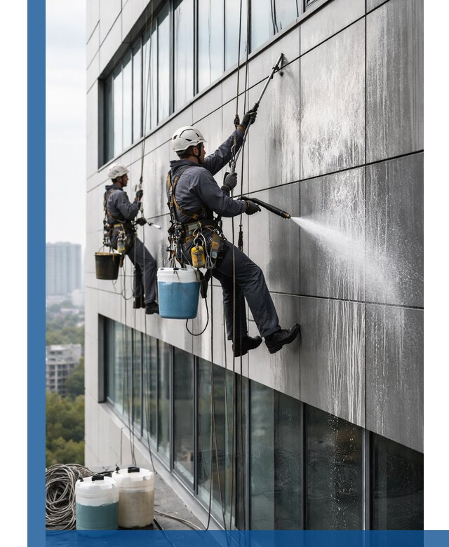 Профессиональная мойка вентилируемых фасадов в Дзержинске