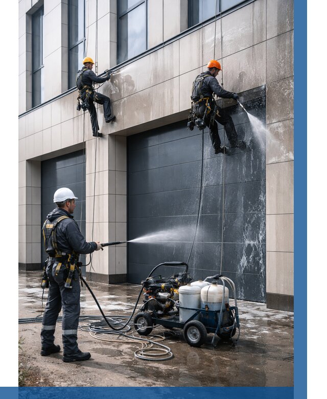 Послестроительная мойка фасада в Дзержинске от 305 р. | ВЫСОТНИК-Дзр