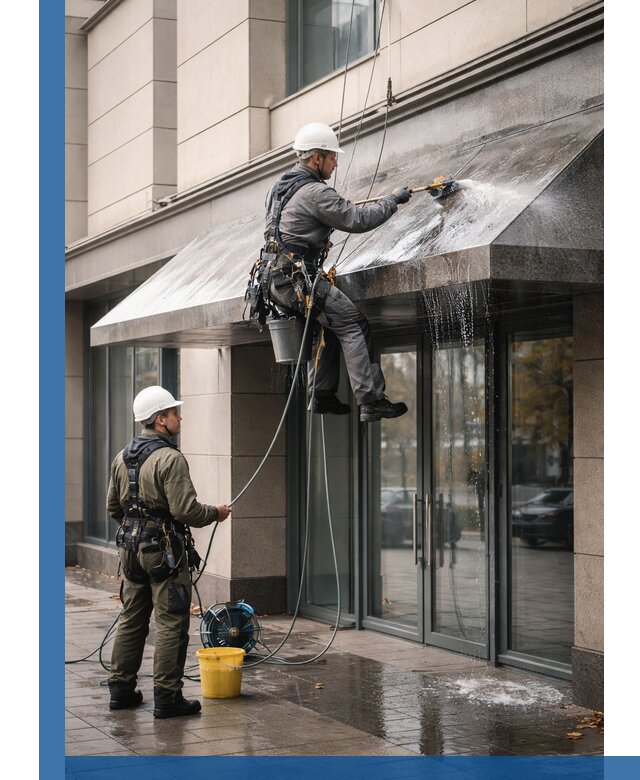 Профессиональная мойка козырьков и навесов в Дзержинске