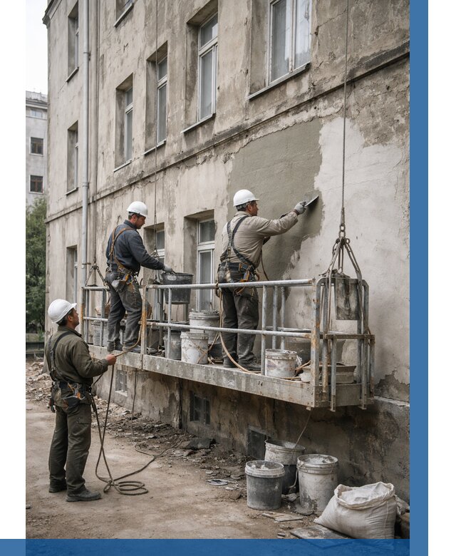 Капитальный ремонт фасада в Дзержинске от 4270 р. | ВЫСОТНИК-Дзр