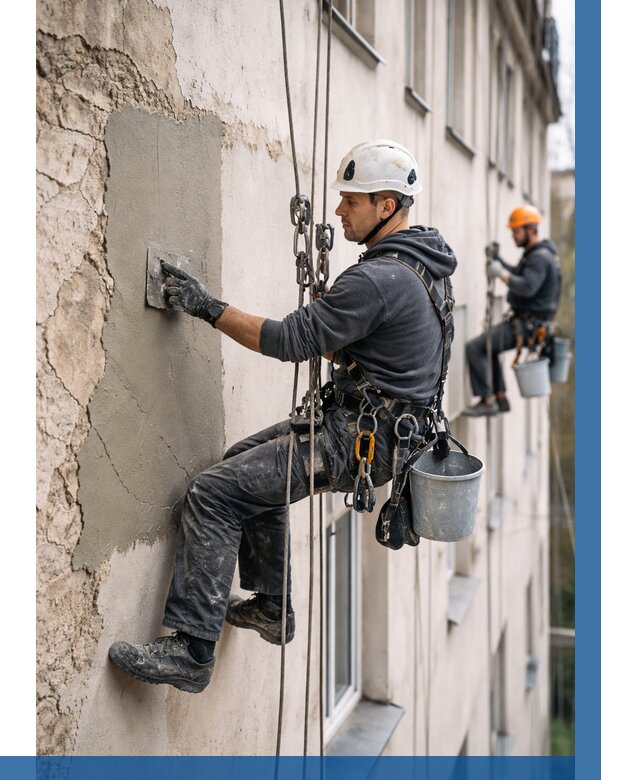 Восстановление штукатурки фасада в Дзержинске от 1220 р. | ВЫСОТНИК-Дзр