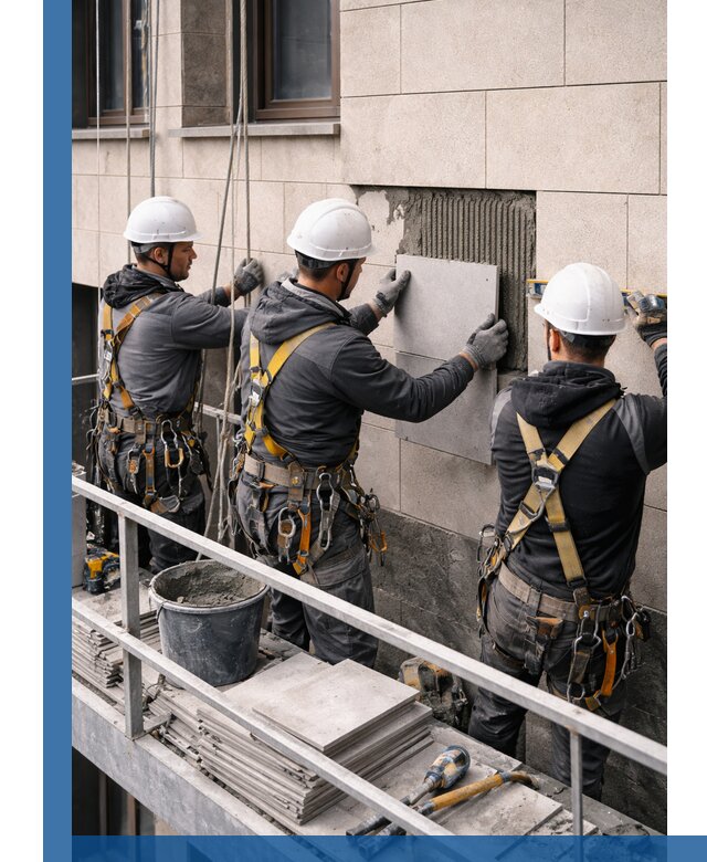 Ремонт облицовки фасада плиткой в Дзержинске с гарантией