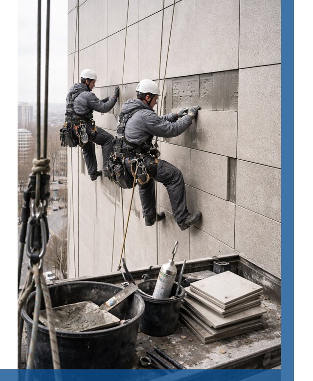 Ремонт фасада из керамогранита в Дзержинске от 2542 р. | ВЫСОТНИК-Дзр