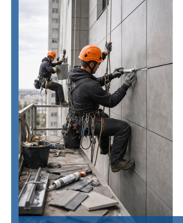 Профессиональный ремонт фасада из керамогранита в Дзержинске