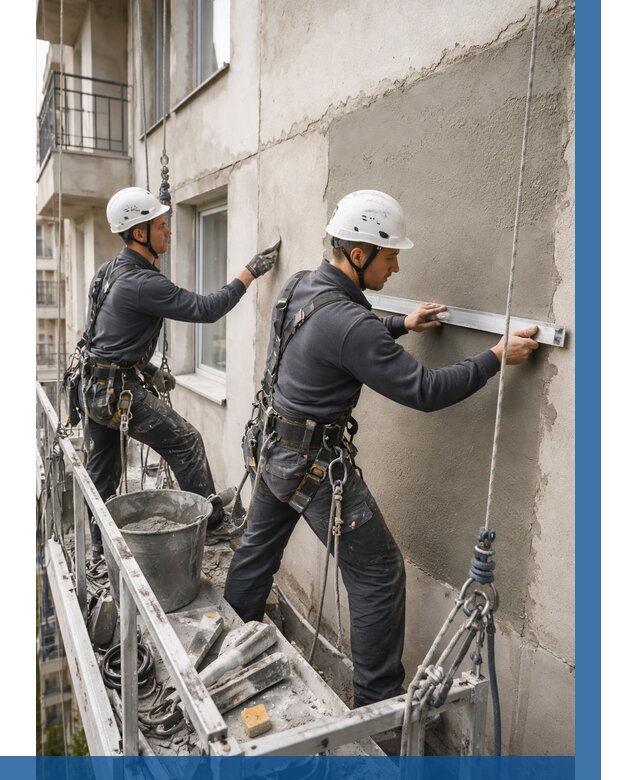 Штукатурка фасада на высоте в Дзержинске от 915 р. | ВЫСОТНИК-Дзр