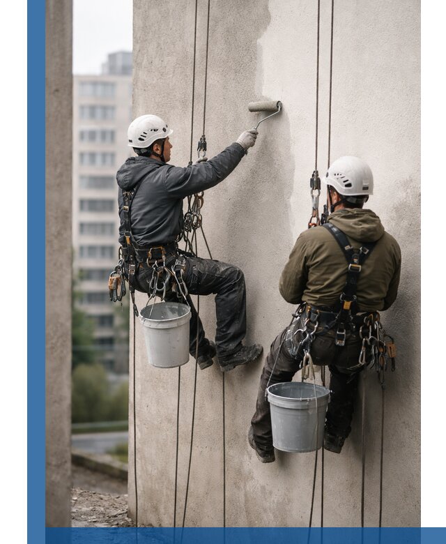 Покраска фасадов высотными альпинистами в Дзержинске с гарантией