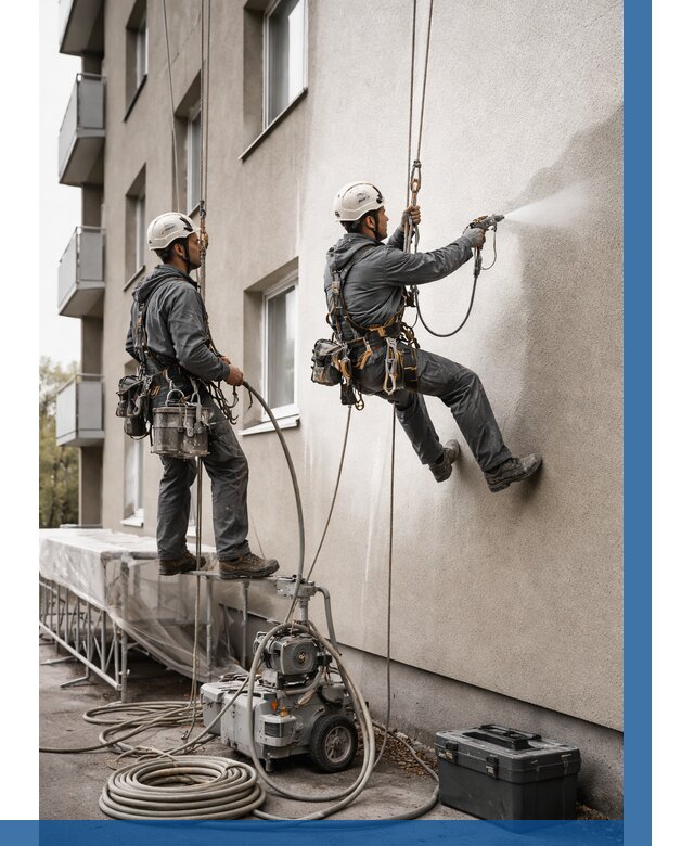 Безвоздушная покраска фасада в Дзержинске от 224 р/м² | ВЫСОТНИК-Дзр