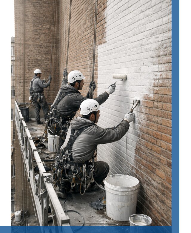 Покраска кирпичного фасада в Дзержинске от 356 р. | ВЫСОТНИК-Дзр