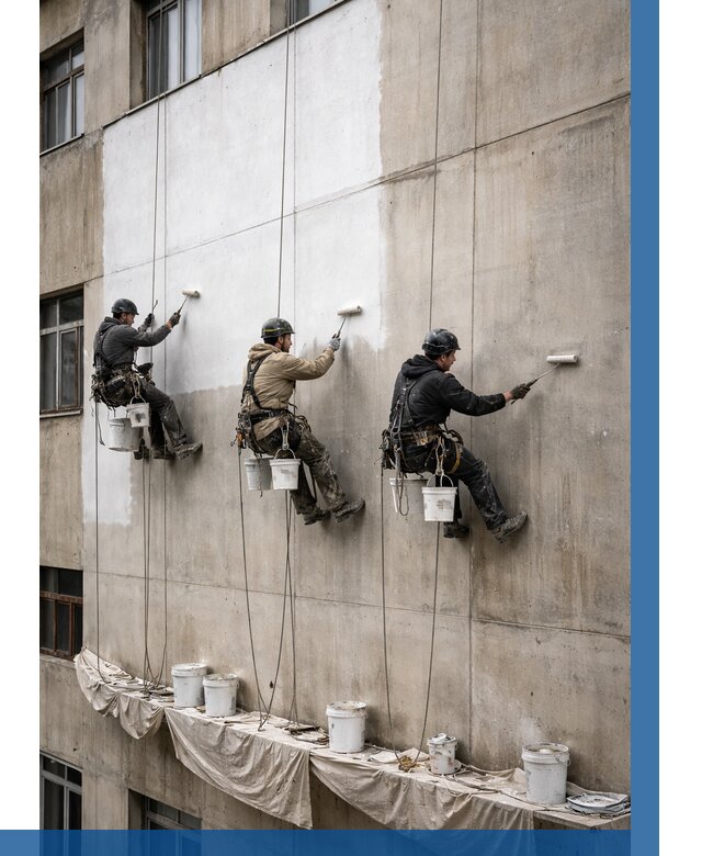 Покраска бетонного фасада в Дзержинске от 356 р за м2 | ВЫСОТНИК-Дзр