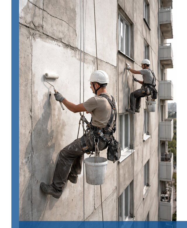 Покраска бетонного фасада в Дзержинске для жилых и промышленных объектов