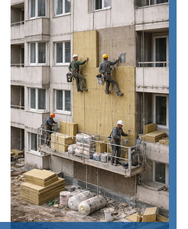 Утепление фасада минватой в Дзержинске от 1525 р. | ВЫСОТНИК-Дзр