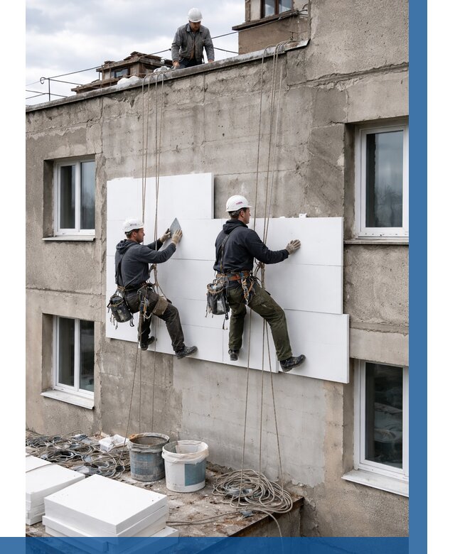 Утепление фасада пенополистиролом в Дзержинске от 1830 р. | ВЫСОТНИК-Дзр