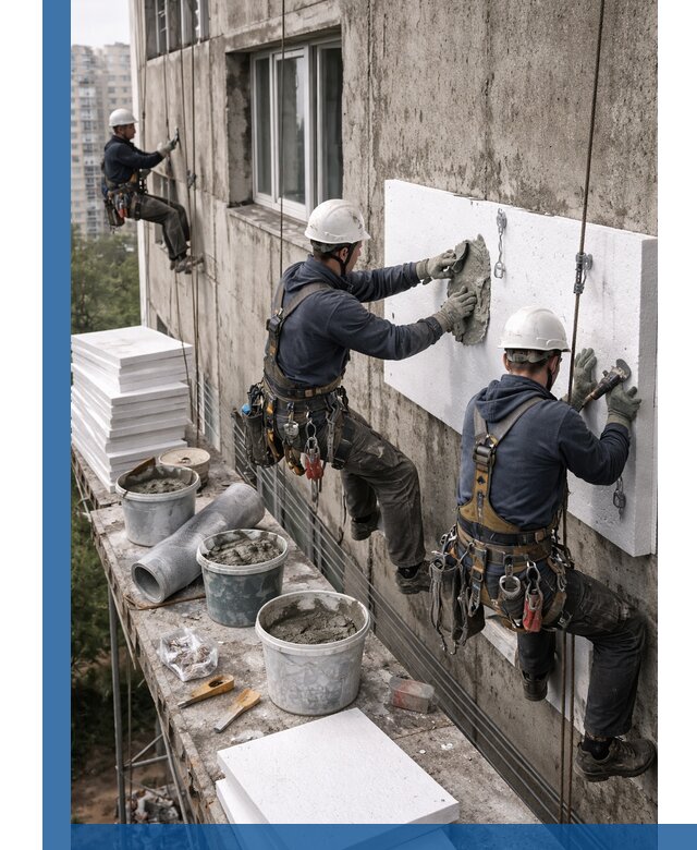 Утепление фасада пенополистиролом в Дзержинске под ключ