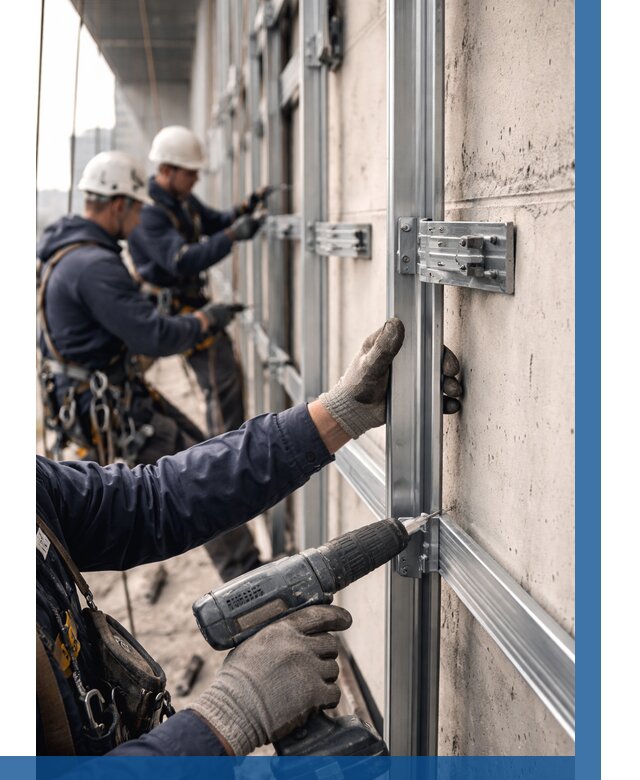 Монтаж подсистемы вентфасада в Дзержинске от 864 р. | ВЫСОТНИК-Дзр