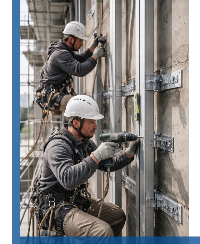 Монтаж и крепление подсистемы вентфасада в Дзержинске