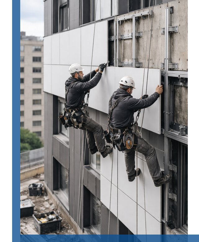 Монтаж композитных панелей фасада в Дзержинске под ключ