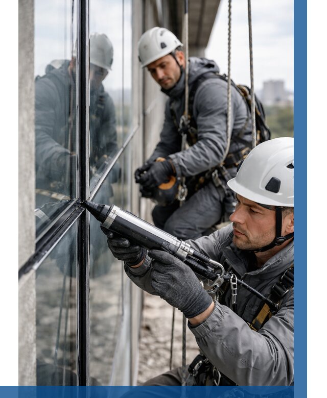 Герметизация витражных швов в Дзержинске от 661 р. | ВЫСОТНИК-Дзр