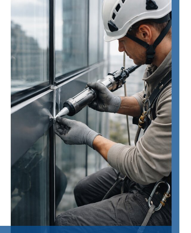 Герметизация стыков витража в Дзержинске от 1220 р. | ВЫСОТНИК-Дзр