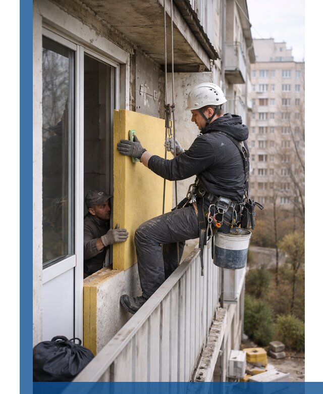 Профессиональное утепление балкона снаружи в Дзержинске под ключ