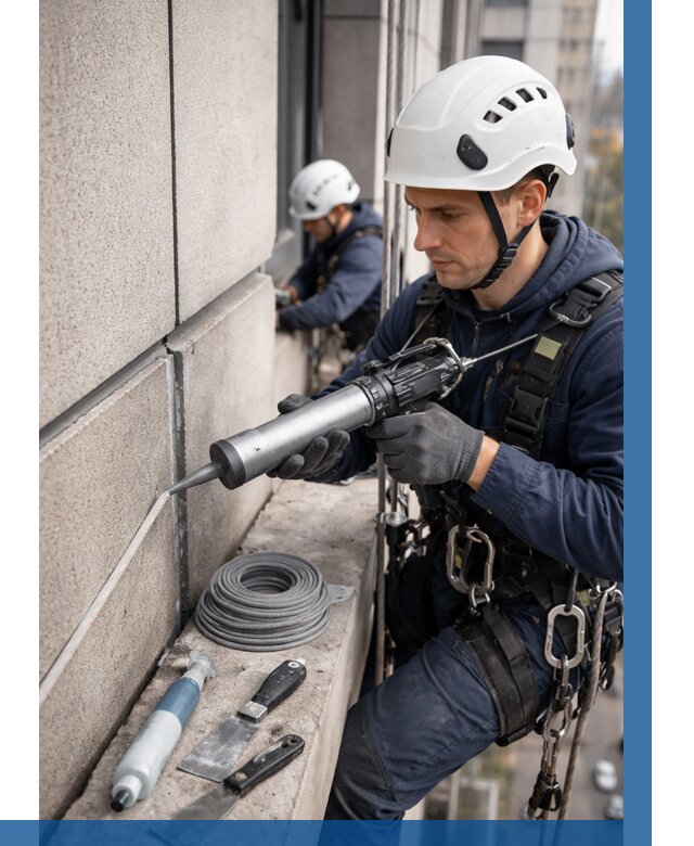 Герметизация деформационных швов фасада в Дзержинске от 712 | ВЫСОТНИК-Дзр