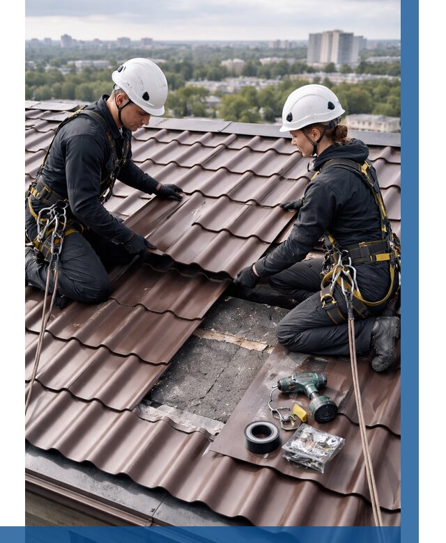 Ремонт металлочерепицы на крыше в Дзержинске от 915 р. | ВЫСОТНИК-Дзр