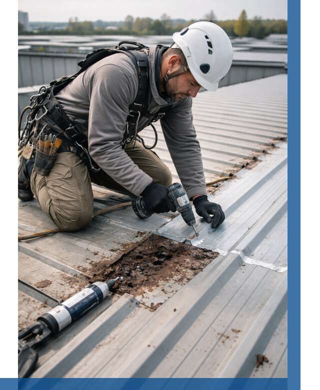 Ремонт профнастила на кровле в Дзержинске от 712 р. | ВЫСОТНИК-Дзр