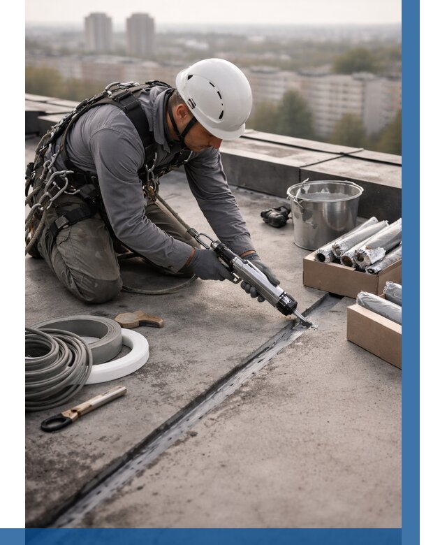 Герметизация швов кровли в Дзержинске от 458 р./м2 | ВЫСОТНИК-Дзр