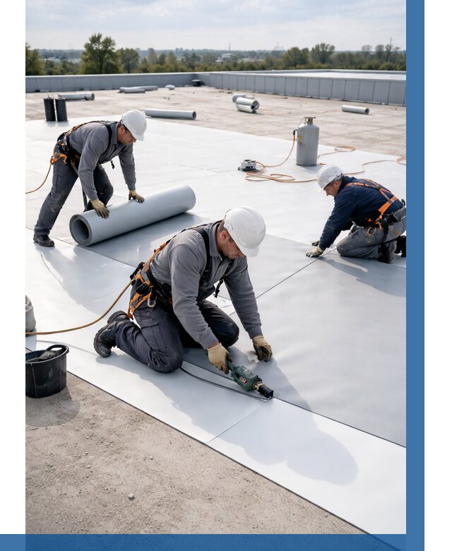 Монтаж мембранной кровли под ключ в Дзержинске от 1220 р. | ВЫСОТНИК-Дзр