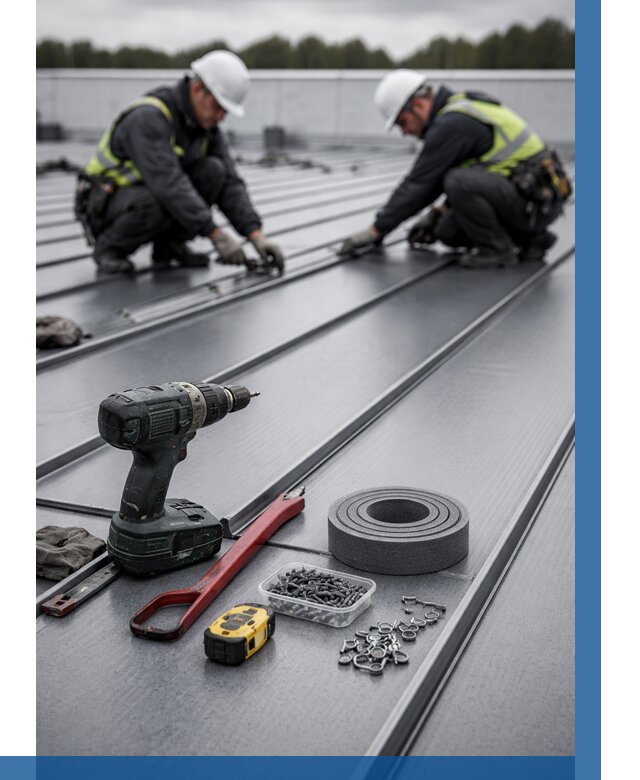 Монтаж фальцевой кровли в Дзержинске от 1830 р. | ВЫСОТНИК-Дзр