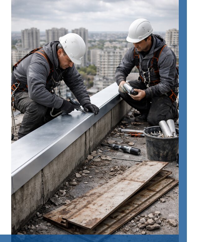 Замена парапетных крышек под ключ в Дзержинске от 1220 р. | ВЫСОТНИК-Дзр