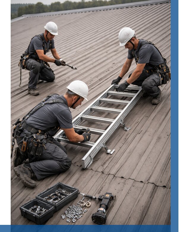 Монтаж кровельной лестницы в Дзержинске от 4575 р. | ВЫСОТНИК-Дзр