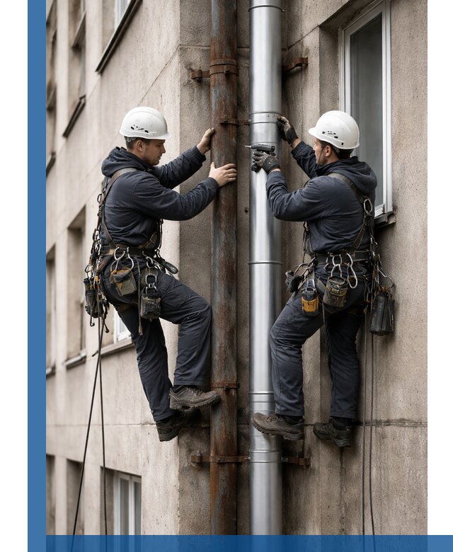 Замена водосточных труб в Дзержинске: монтаж и демонтаж под ключ
