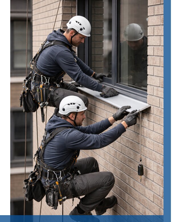 Монтаж оконных отливов под ключ в Дзержинске от 3558 р. | ВЫСОТНИК-Дзр