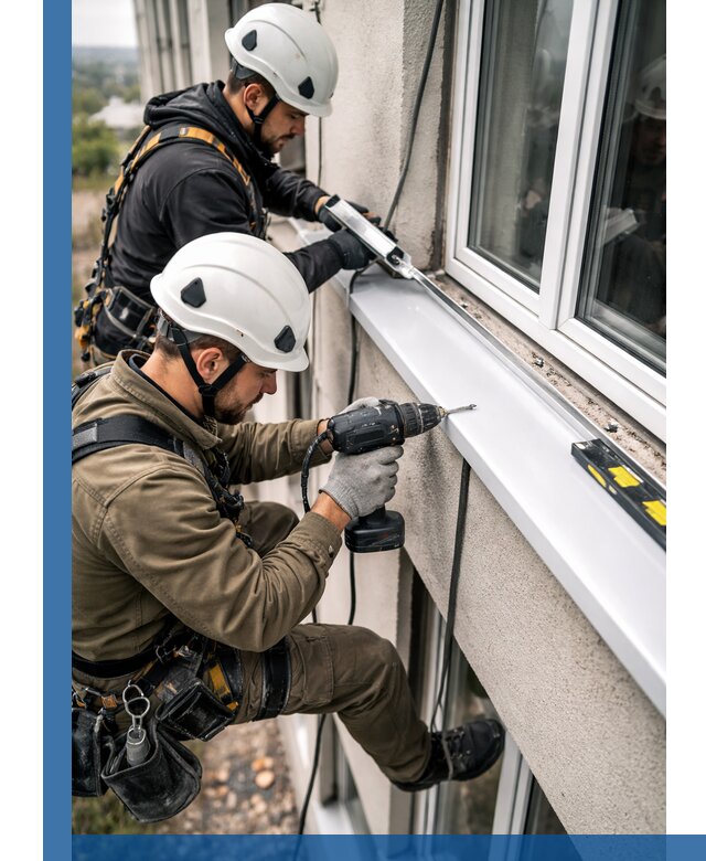 Профессиональный монтаж оконных отливов и отведения воды в Дзержинске