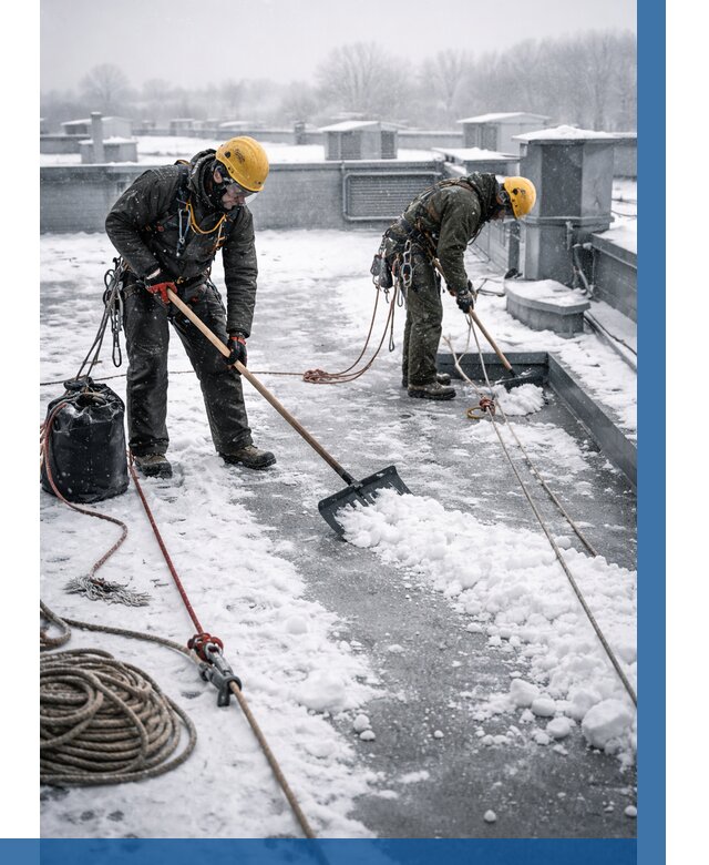 Очистка крыши от снега в Дзержинске от 7625 р. | ВЫСОТНИК-Дзр