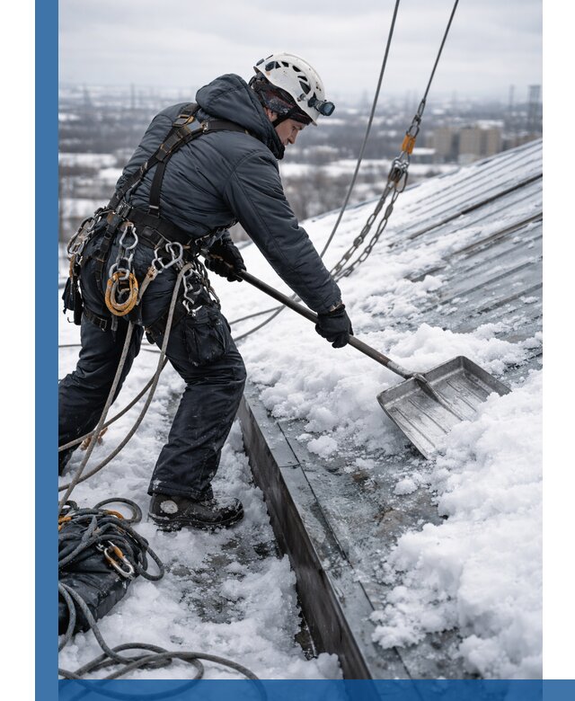 Профессиональная очистка кровли от снега и наледи в Дзержинске