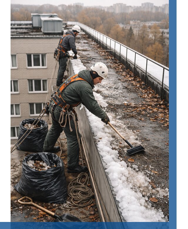 Очистка кровли по периметру в Дзержинске от 559 р. | ВЫСОТНИК-Дзр