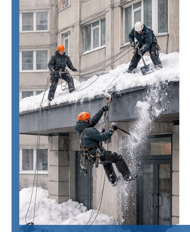 Безопасная очистка навесов от снега в Дзержинске круглогодично