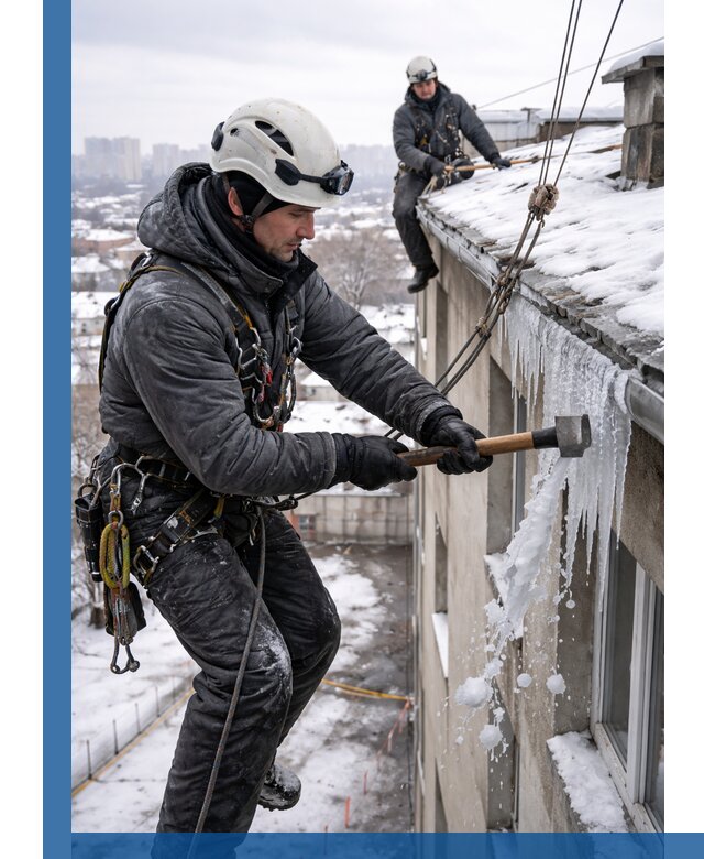 Сбивание и удаление сосулек с крыши в Дзержинске безопасно