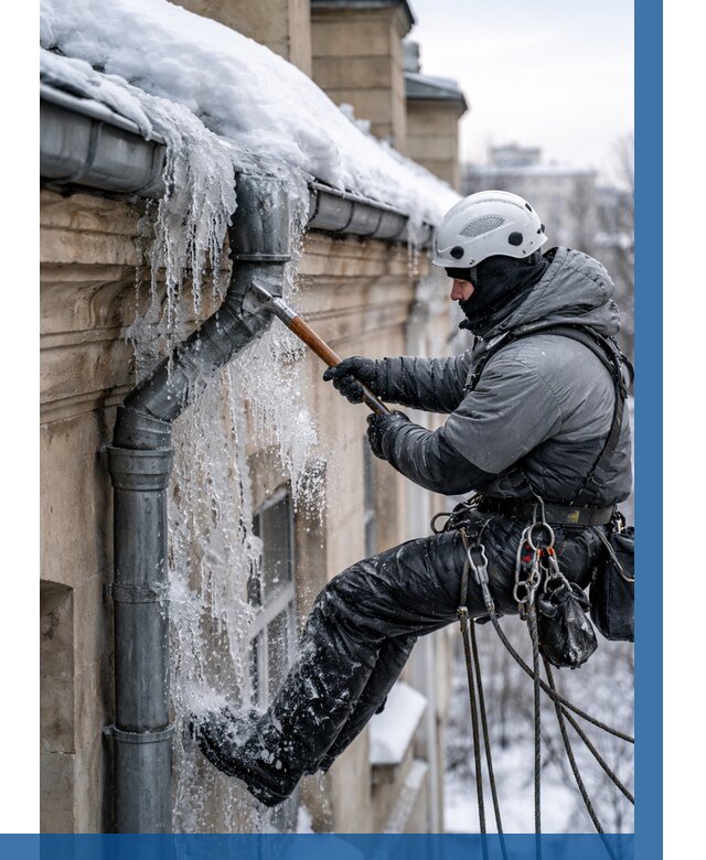Очистка водостоков от льда в Дзержинске от 3558 р. | ВЫСОТНИК-Дзр