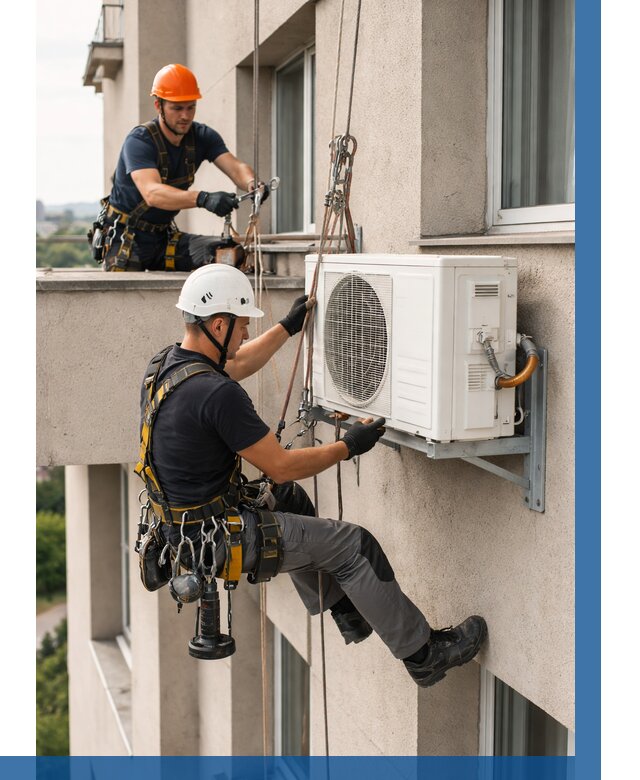 Монтаж внешнего блока кондиционера в Дзержинске от 6609 р. | ВЫСОТНИК-Дзр