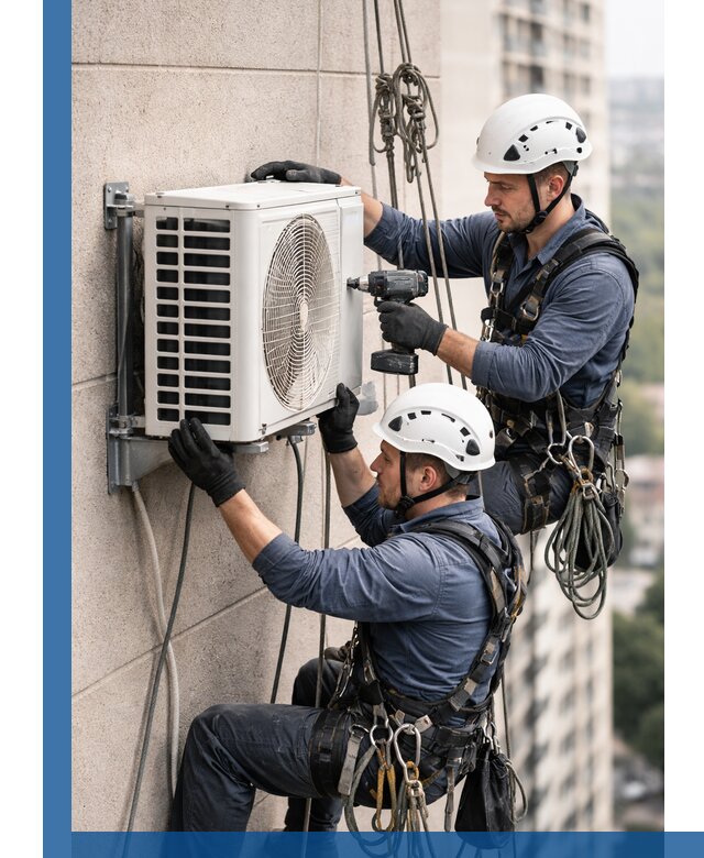 Монтаж внешнего блока кондиционера в Дзержинске установка и крепление