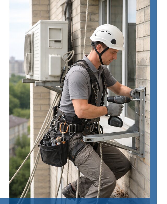 Установка кронштейнов кондиционера в Дзержинске от 3558 р. | ВЫСОТНИК-Дзр