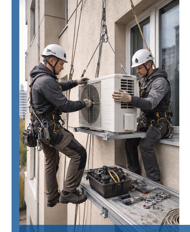 Перенос внешнего блока кондиционера в Дзержинске с монтажом и крепежом