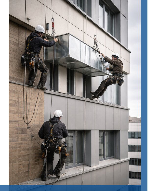 Монтаж воздуховодов на фасаде в Дзержинске от 1525 р. | ВЫСОТНИК-Дзр