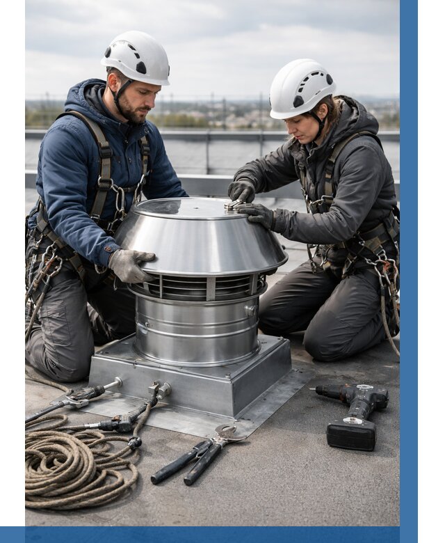 Установка дефлекторов на кровле в Дзержинске от 4575 р. | ВЫСОТНИК-Дзр