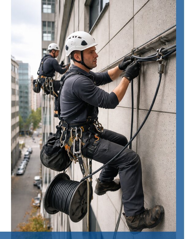 Прокладка кабеля по фасаду в Дзержинске от 356 р. | ВЫСОТНИК-Дзр