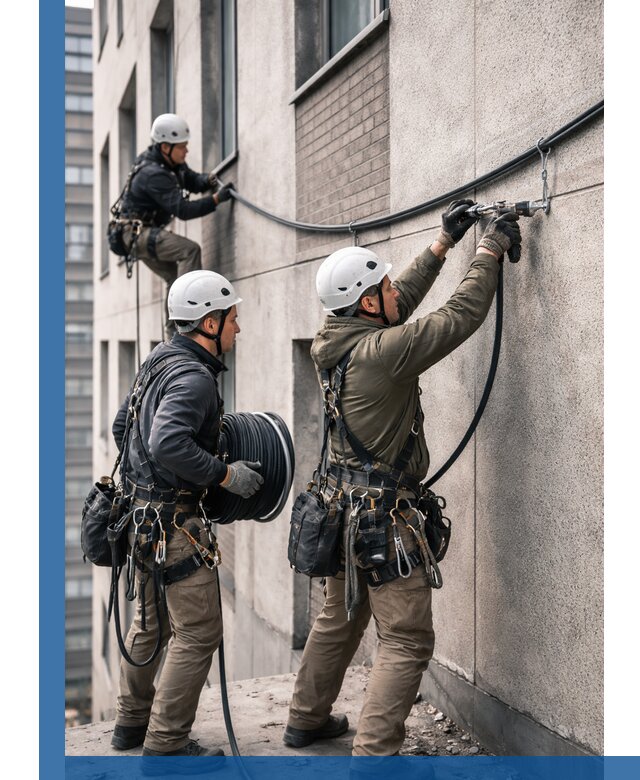 Прокладка кабеля по фасаду в Дзержинске, профессиональный монтаж